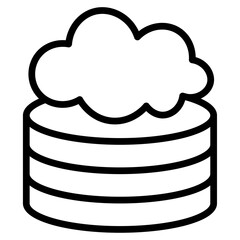 cloud server icon Simple thin line stroke