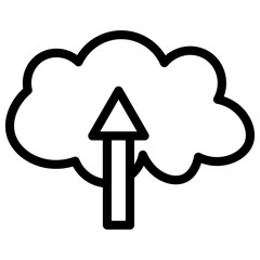 cloud upload icon Simple thin line stroke