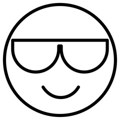 cool emoji icon Simple thin line stroke