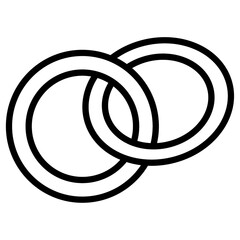 couple ring icon Simple thin line stroke