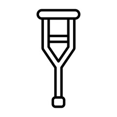 crutches icon Simple thin line stroke