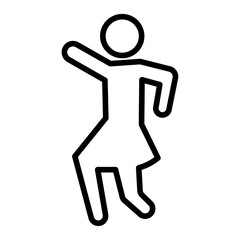 dancing women icon Simple thin line stroke