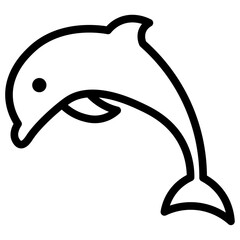 dolphin icon Simple thin line stroke