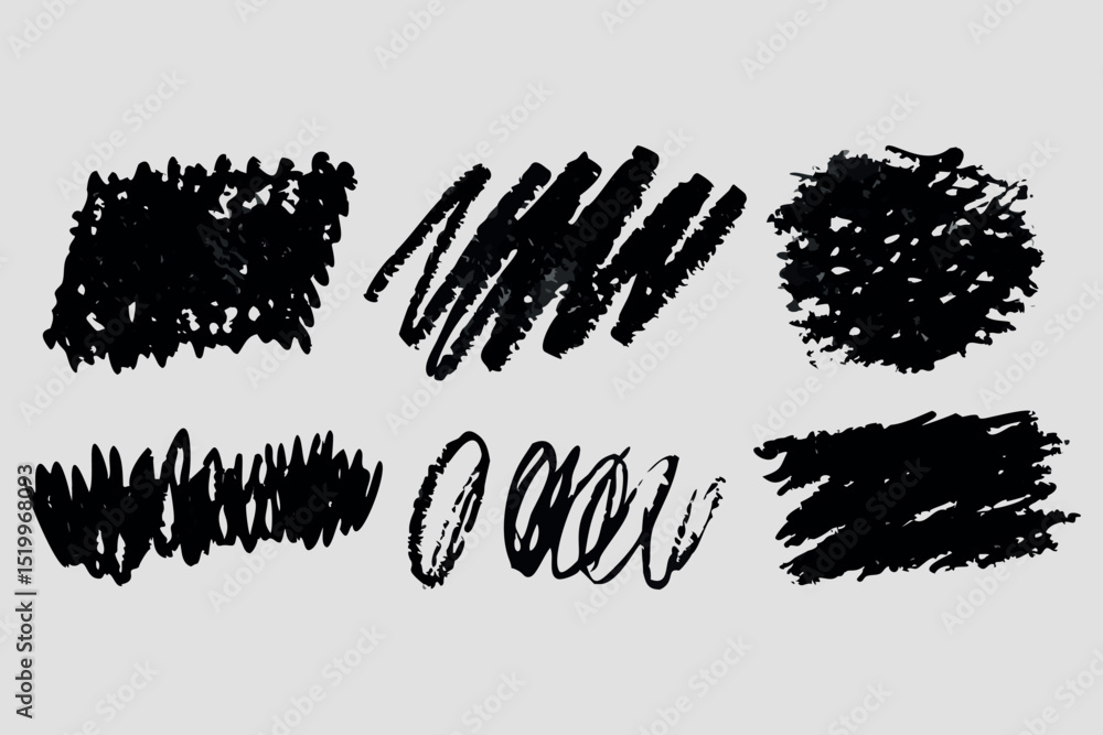 Poster bohemian style icon set hand drawn vector graphics