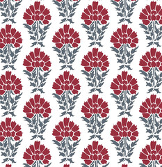 seamless pattern with red flowers