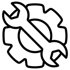 engineering tool icon Simple thin line stroke