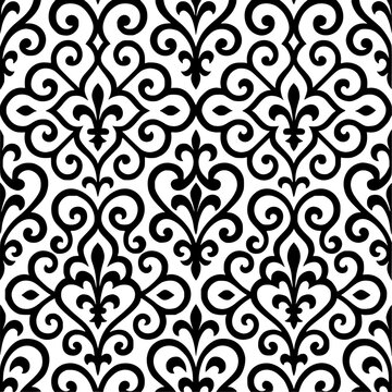 Black and white pattern, intricate geometric design