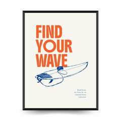 Editable vector poster with summer themes: beach, sea, sun, waves, umbrellas. Minimalist style, easy to customize, ideal for print, decor, and social media. © KozyPlace