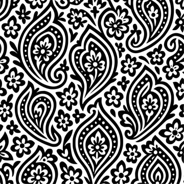 Black and white pattern, paisley