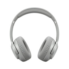 Modern grey over-ear headphones isolated on transparent background