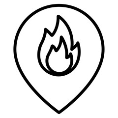 fire location icon Simple thin line stroke