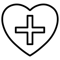 Obraz premium heart plus icon Simple thin line stroke