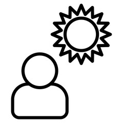 hot human icon Simple thin line stroke