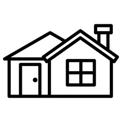 house icon Simple thin line stroke