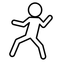 karate icon Simple thin line stroke