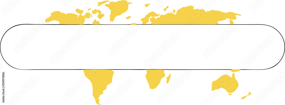 Poster abstract world map outline illustration in gold suitable for various design projects
