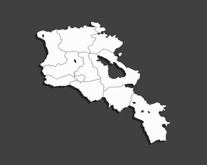 Vector map of Armenia divided on regions