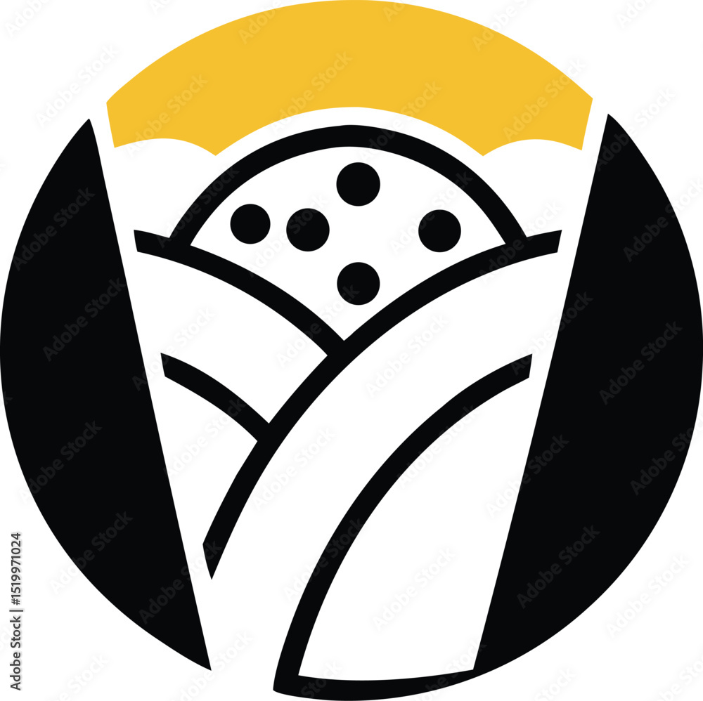 Aufkleber abstract yellow arch design element with transparency for modern graphic composition