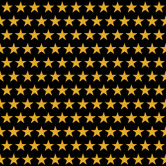 seamless pattern: golden color glitter stars against black background