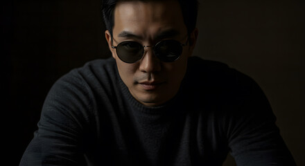 Fototapeta premium man with sunglasses portrait close up