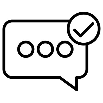 messege check icon Simple thin line stroke