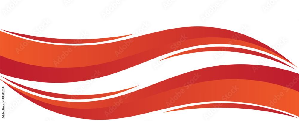 Poster vector red line background curve element with withe space for text and message design, overlapping l