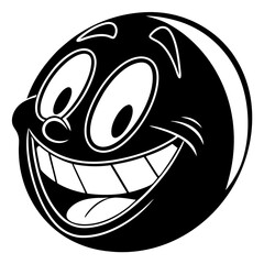 Obraz premium Black smiling emoji vector 