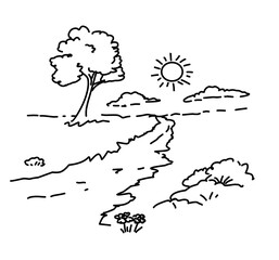 nature scenery outline