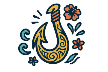 Inspiration for a hand drawn Hawaiian fish hook logo design