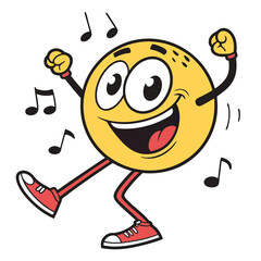 Smiling dancing emoji vector

