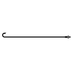 Fototapeta premium Long thin fishing hook. Vector illustration and silhouette on a white background.