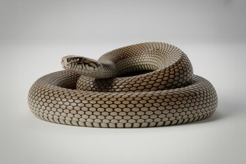 Fototapeta premium Close-Up of a Snake with Intricate Brown and White Scales
