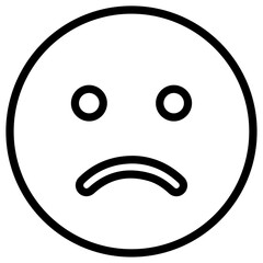sad icon Simple thin line stroke