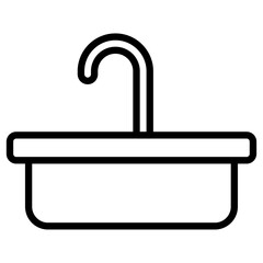 sink icon Simple thin line stroke
