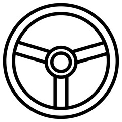 Fototapeta premium steering wheel icon Simple thin line stroke