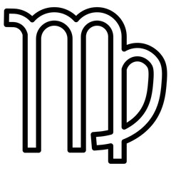 virgo sign icon Simple thin line stroke