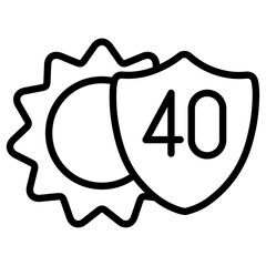 4o sun protection icon Simple thin line stroke