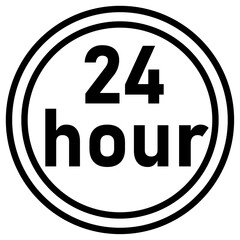 24 hour icon Simple thin line stroke