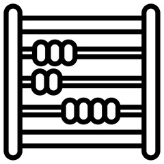 abacus icon Simple thin line stroke