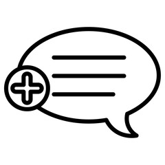 add chat icon Simple thin line stroke