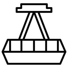 aerial tramway icon Simple thin line stroke
