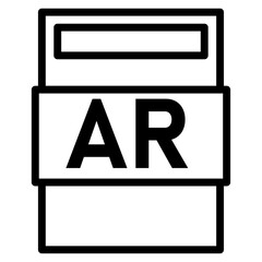 ar file icon Simple thin line stroke
