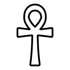 ankh icon Simple thin line stroke