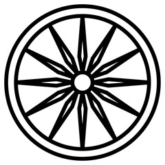 ashoka wheel icon Simple thin line stroke