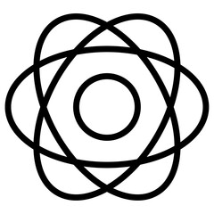 atom icon Simple thin line stroke