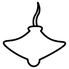 bat ray fish icon Simple thin line stroke