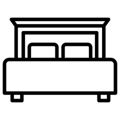 bed icon Simple thin line stroke