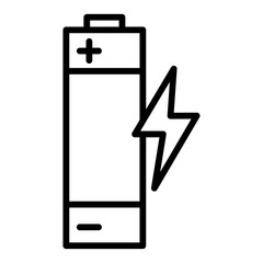 battery charging icon Simple thin line stroke