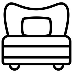bed icon Simple thin line stroke