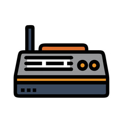 Vintage Retro Gaming Console with Antenna Classic 80s Game System Electronic Device